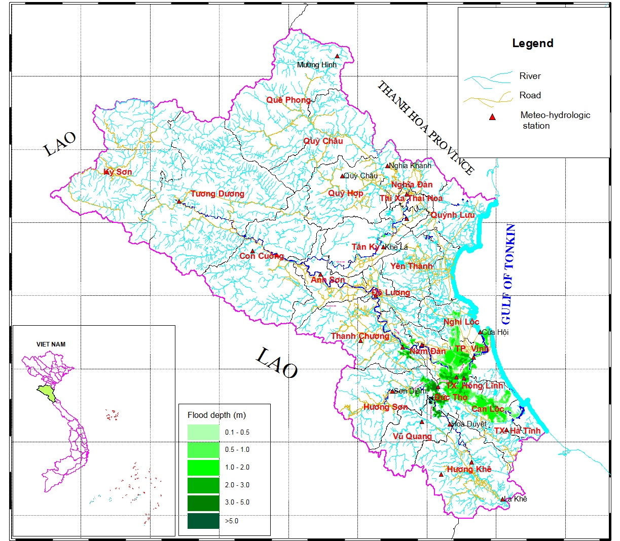 Bản đồ ngập lụt lưu vực sông Lam ( trận lũ tháng X/2010) | Bản đồ ...